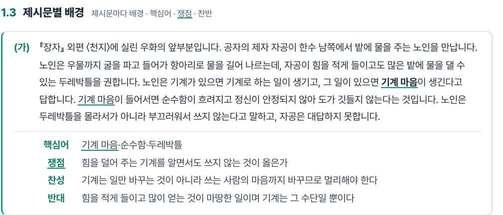 인문 1주차 해설지 제시문별 배경